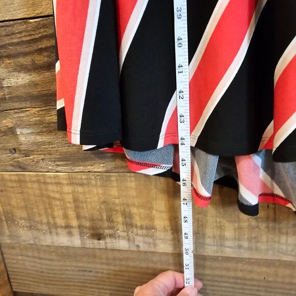 Torrid Black Red Striped Surplice Faux Wrap Hi-Low Sleeveless Dress Plus Size 3X - Picture 5 of 8